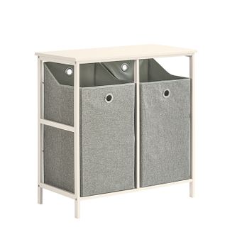 SoBuy Uski kupaonski ormarić s bambusovim košarama 77x38x80 cm BZR57-W