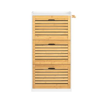 SoBuy Obešalnik za čevlje s 3 loputami, 6 policami, naravna barva, 55x112x30 cm, FSR108-WN