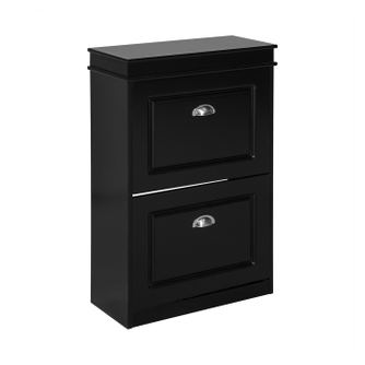 SoBuy Obešalnik za čevlje 2-vratni črn 54x83x24 cm FSR78-SCH