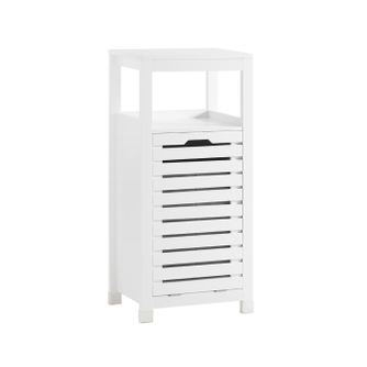 SoBuy Bela kopalniška omarica z enimi vrati 42x30x90cm Funkcionalna BZR67-W
