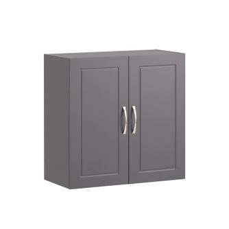 SoBuy Dulap de baie suspendat 60x60x30 cm gri cu două uși FRG231-DG