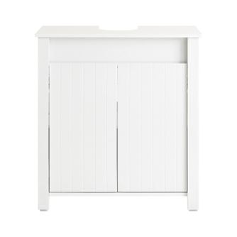 SoBuy BZR101-W Bijela kupaonska komoda s košarom za rublje 60x34x65,5 cm