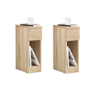 SoBuy FBT111-Nx2 Masă Laterală Noptieră 20 cm, 2 buc, Natur