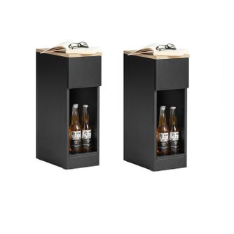 SoBuy Nočna omarica 20 cm črna 2 kosa za spalnico FBT111