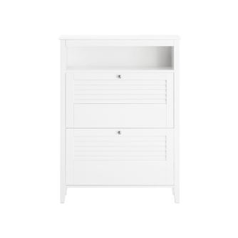 SoBuy Cipős szekrény fehér 80x108x25 cm 2 ajtós FSR152-W
