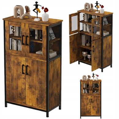 Comodă rustică, bufet retro vintage tip loft pentru sufragerie, bucătărie