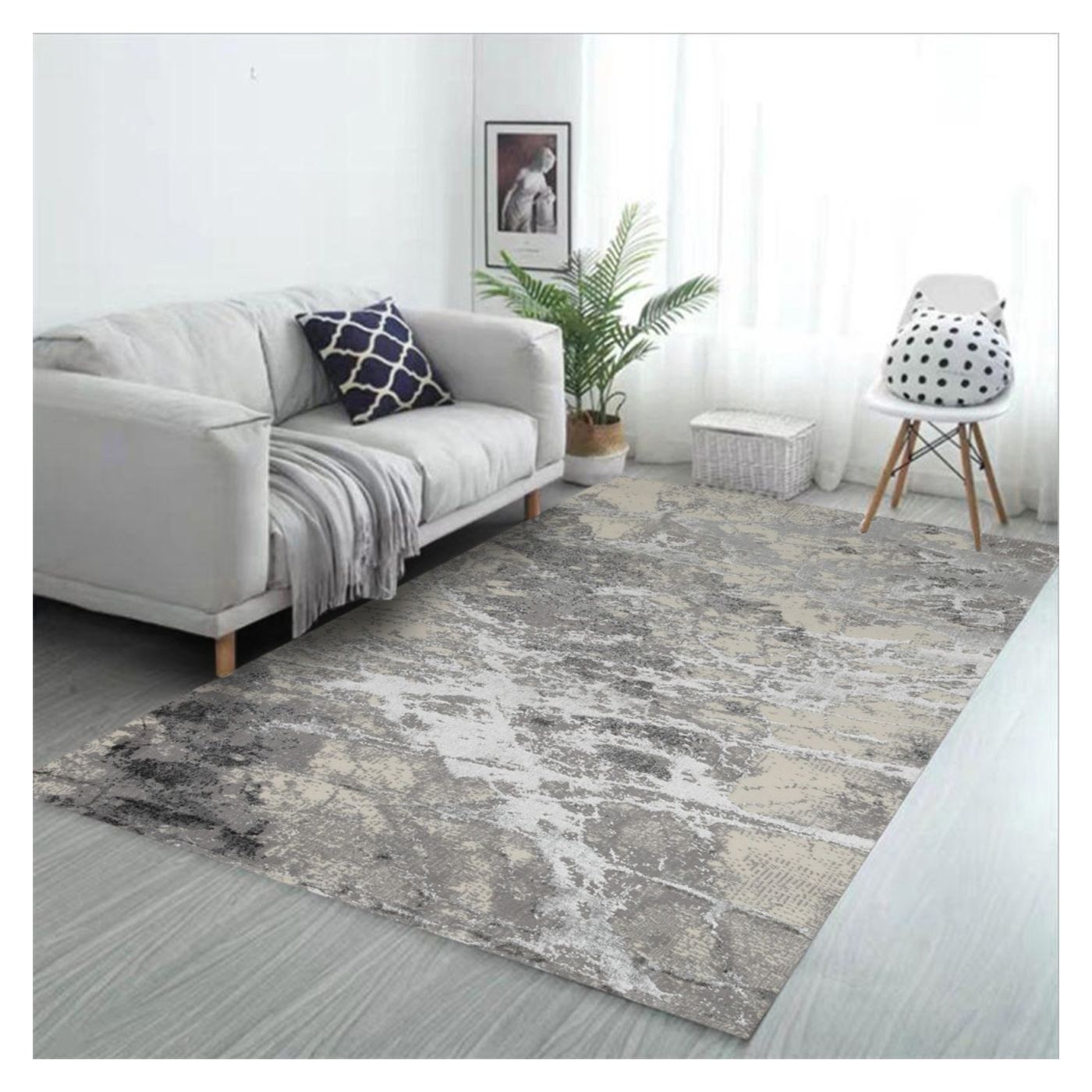 Covor Modern Living, Dormitor Dreptunghiular Milano 0596B Crem, 60 x 130