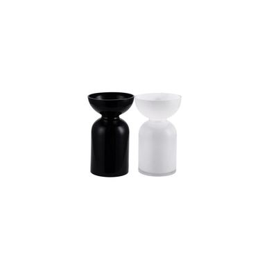 Set od 2 crno-bijele staklene vaze za cvijeće 15 x 24,5 cm