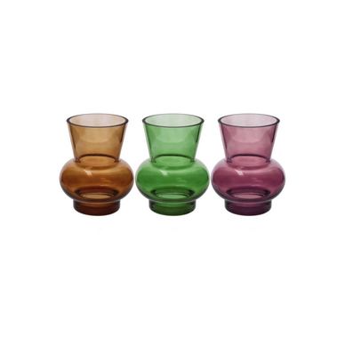 Set od 3 raznobojne staklene vaze za cvijeće 15 x 18 cm