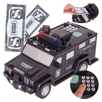 Pusculita de economii electronica, masina blindata lumini si sunete de copii, PIN securizat, 28x14x13cm, JollyMag, 108465