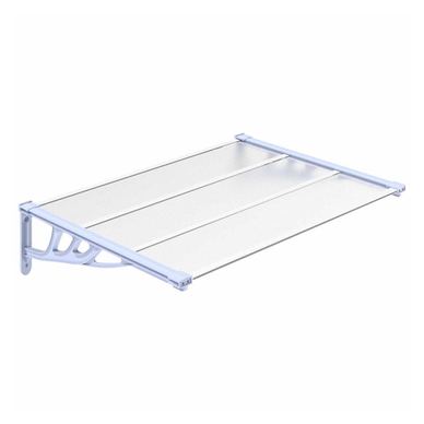 Nadstrešnica za vrata siva i prozirna 122 x 90 cm polikarbonat