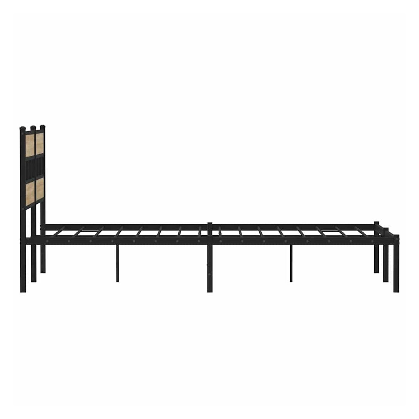 Kovový rám postele bez matrace dub sonoma 135 x 190 cm - 5