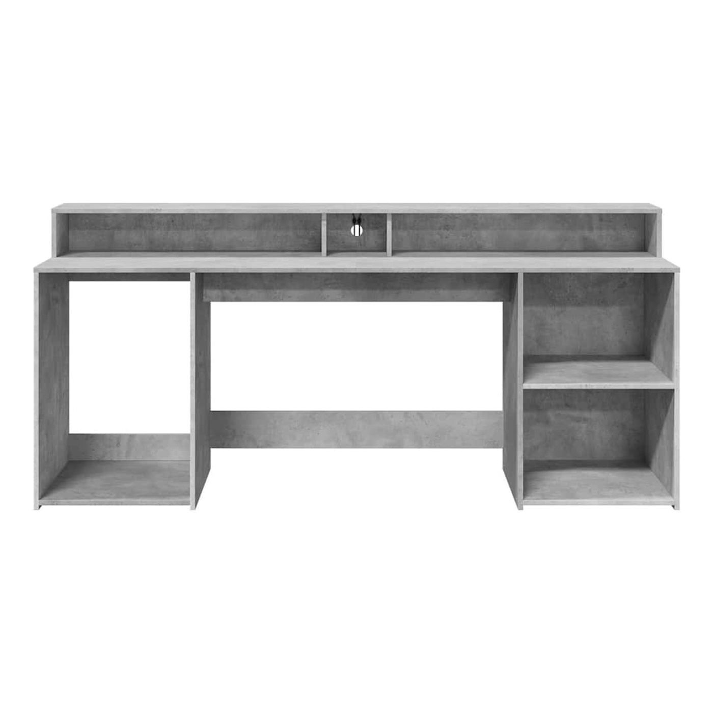 Psací stůl s LED betonově šedý 200x55x91 cm kompozitní dřevo - 6