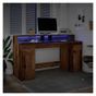 Psací stůl s LED světly old wood 160x55x91 cm kompozitní dřevo thumbnail 4