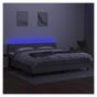 Okvir za krevet s madracem i LED rasvjetom, svijetlosiva, 200x200 cm, tekstil thumbnail 4