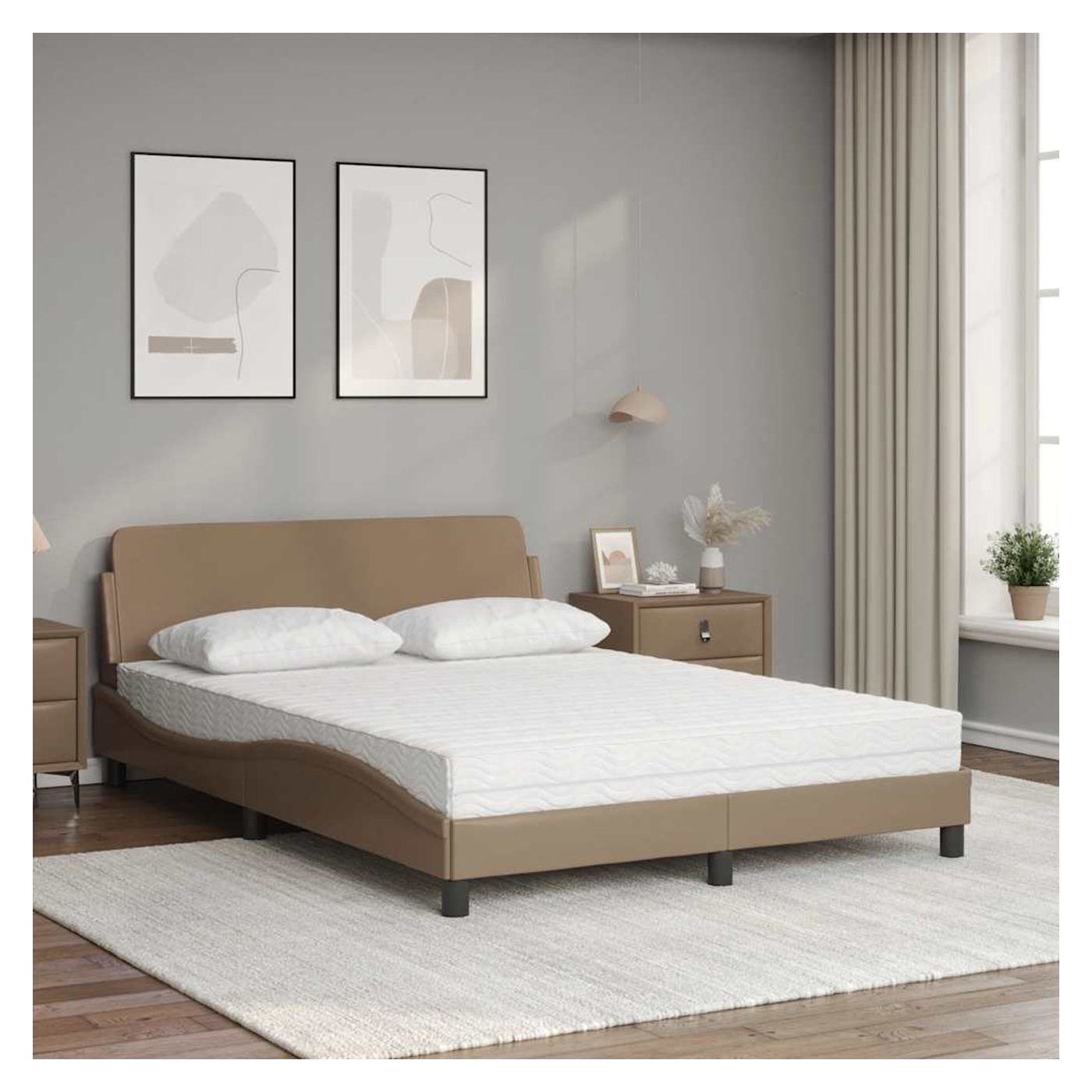 Postel s matrací Dover cappuccino 120 x 200 cm umělá kůže - 3