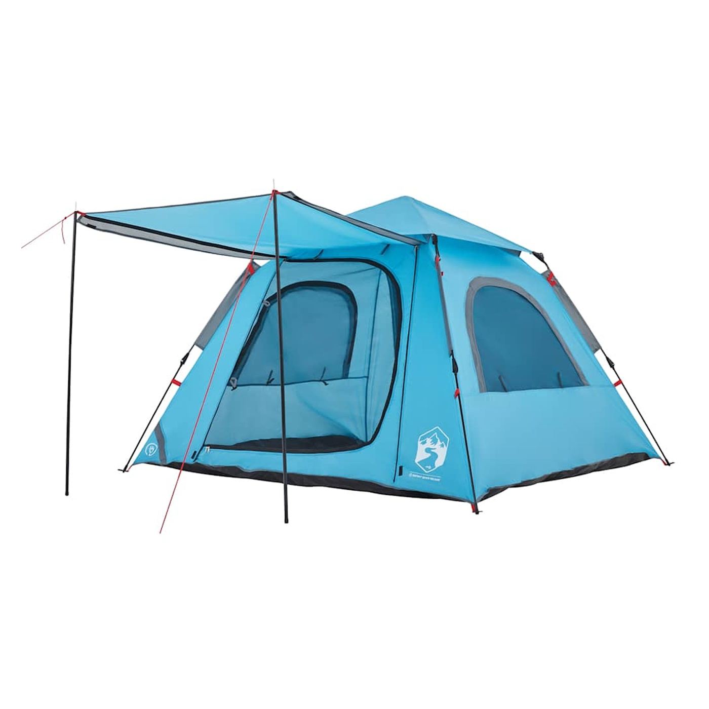 Kempingový stan kupole pro 4 osoby modrý rychloupínací - 8