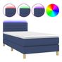 Box spring postel s matrací a LED modrá 90x200 cm textil thumbnail 1