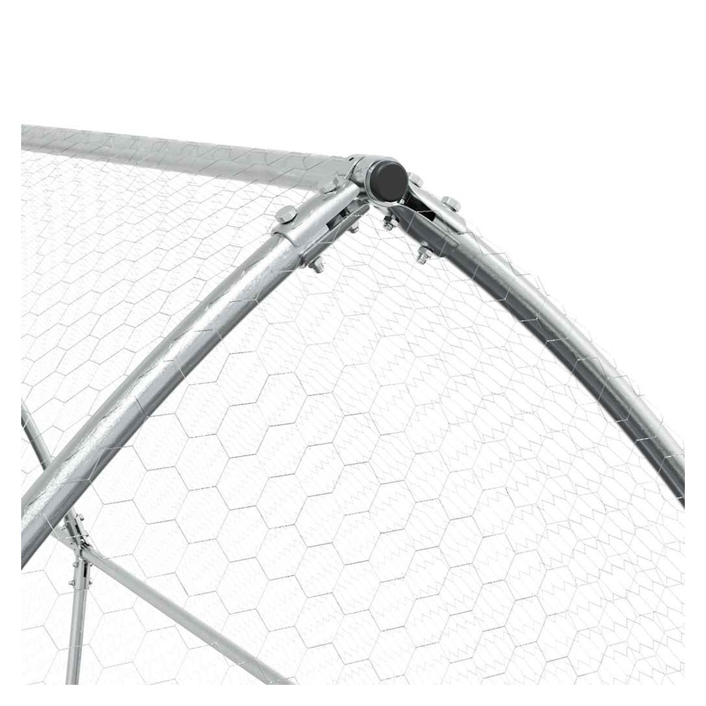 Klec pro kuřata stříbrná 400 x 105 x 182 cm pozinkovaná ocel - 7