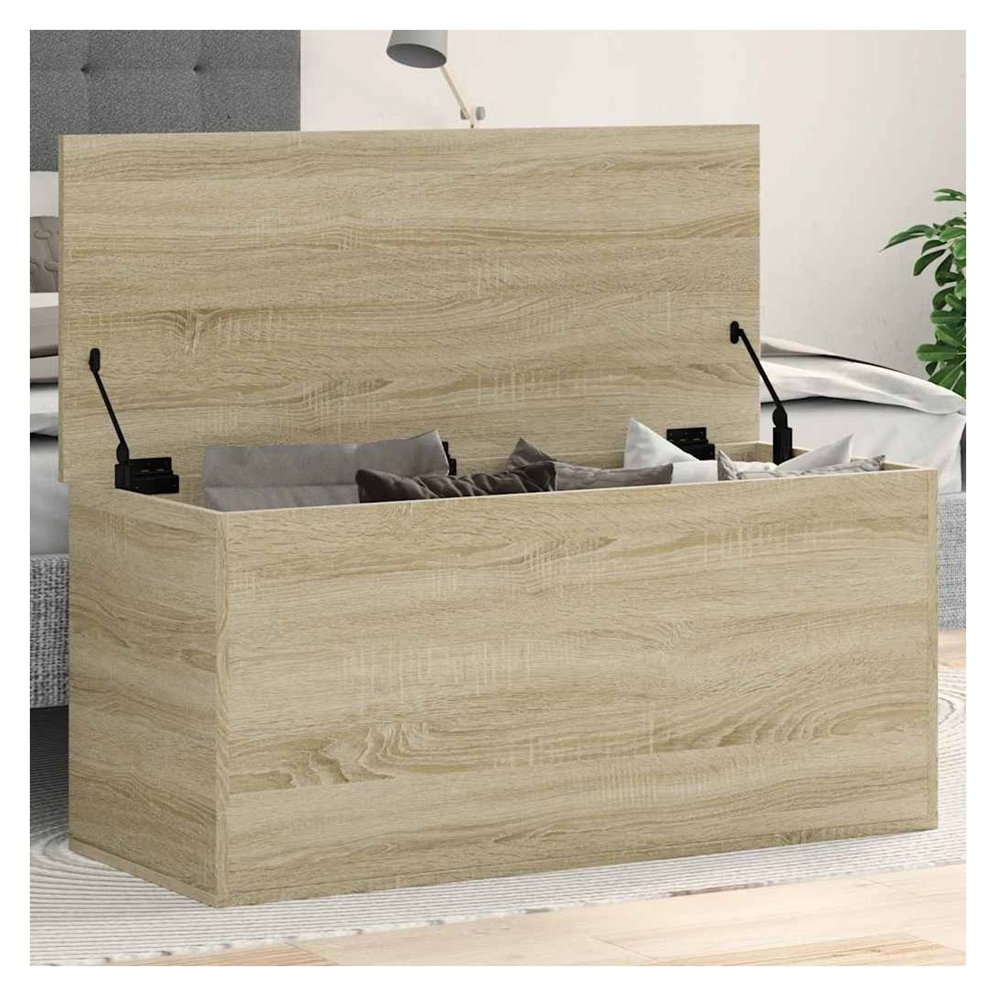 Úložný regál dub sonoma 100 x 42 x 46 cm kompozitní dřevo - 2