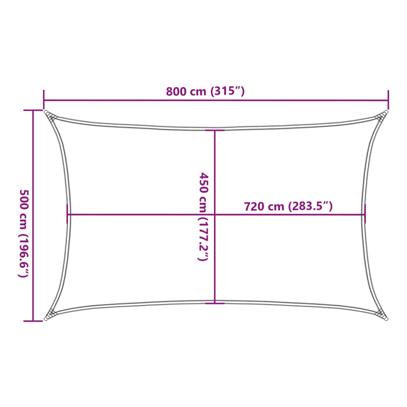 Stínicí plachta 160 g/m² hnědá 5 x 8 m HDPE - 10