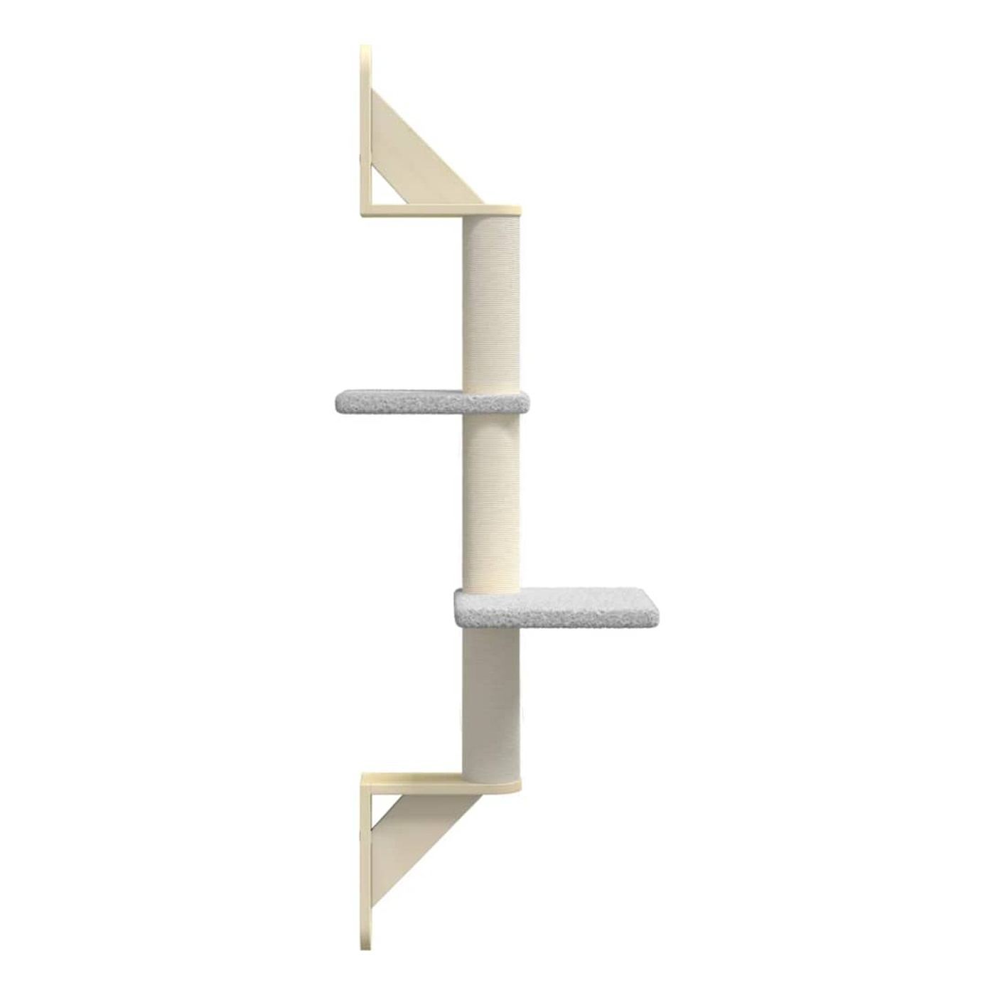 Nástěnné škrabadlo pro kočky se sloupkem světle šedé 108 cm - 5