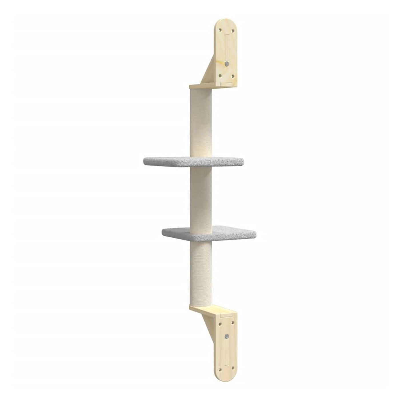 Nástěnné škrabadlo pro kočky se sloupkem světle šedé 108 cm - 6