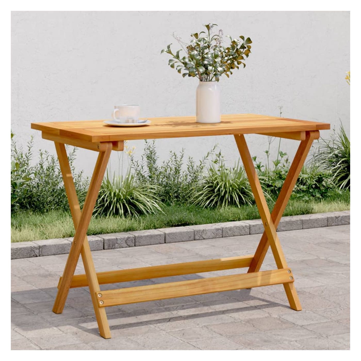 Skládací zahradní stůl 90 x 52,5 x 65 cm masivní akáciové dřevo - 2