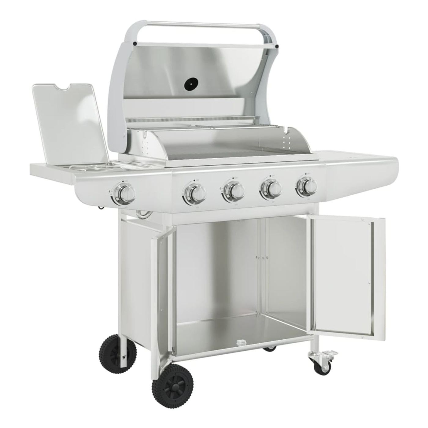 Plynový gril s 5 hořáky stříbrný nerezová ocel - 6