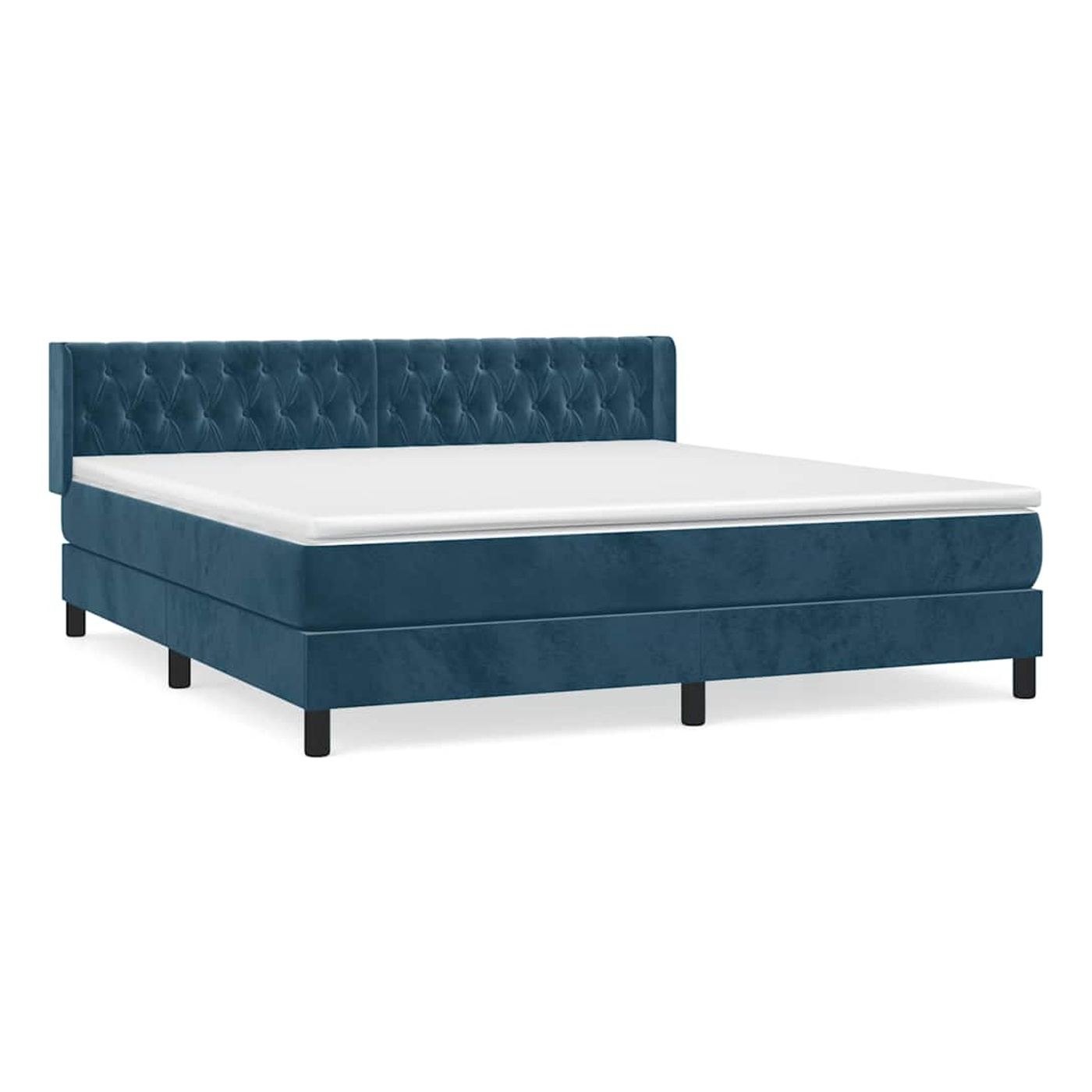 Boxspring krevet, tamnoplavi, 160x200 cm, baršun - 2