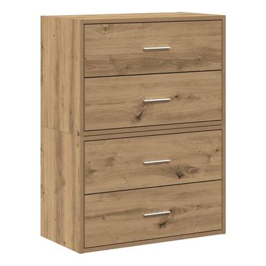 Ormari s 2 ladice 2 kom boja hrast 60x31x40cm konstruirano drvo