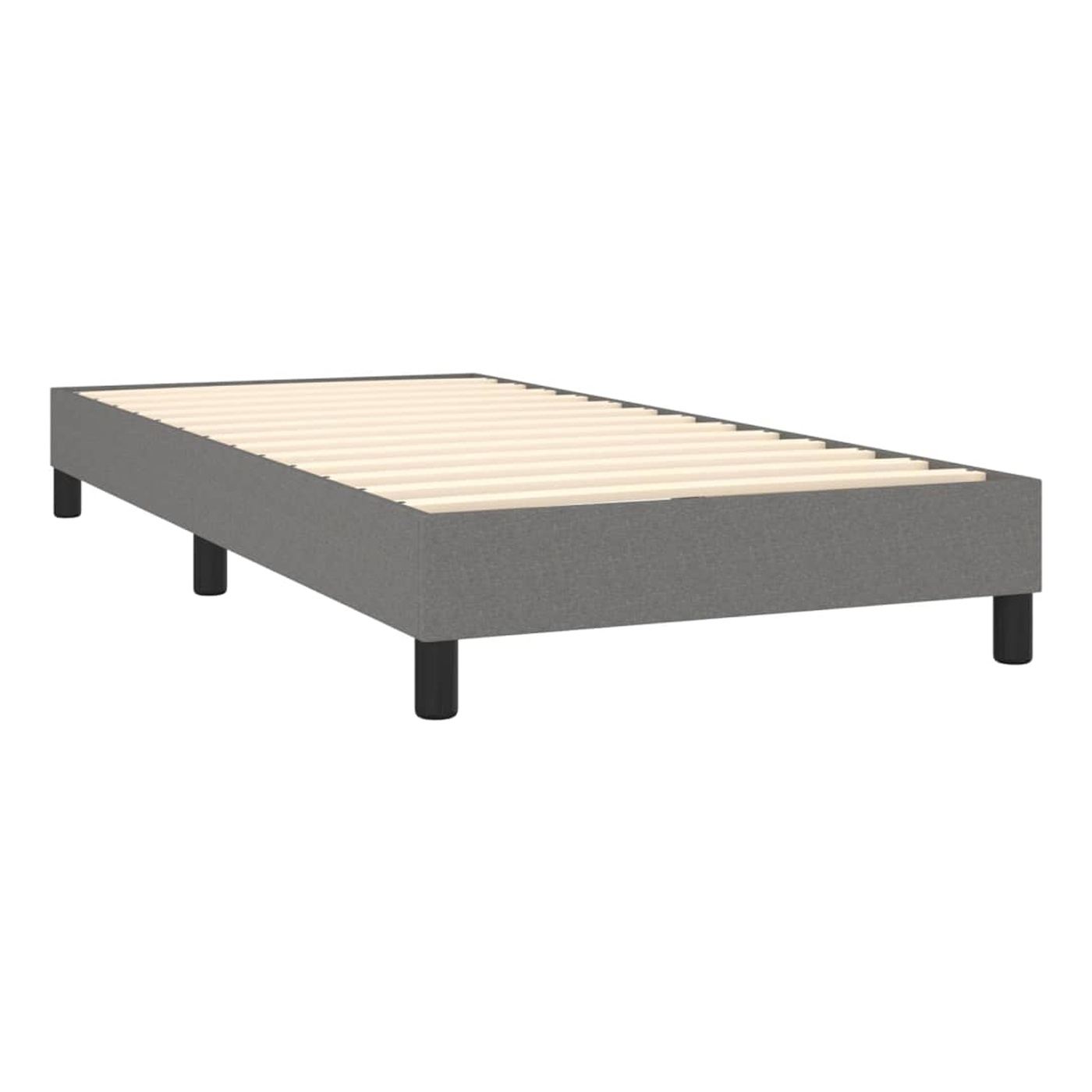 Krevet s podnicom, madracem i LED rasvjetom, tamnosivi, 80x200 cm, tekstil - 5