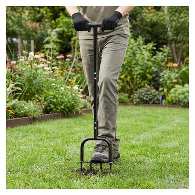 vidaXL Unealtă aerator pentru gazon Negru 95 x 27 cm Plastic