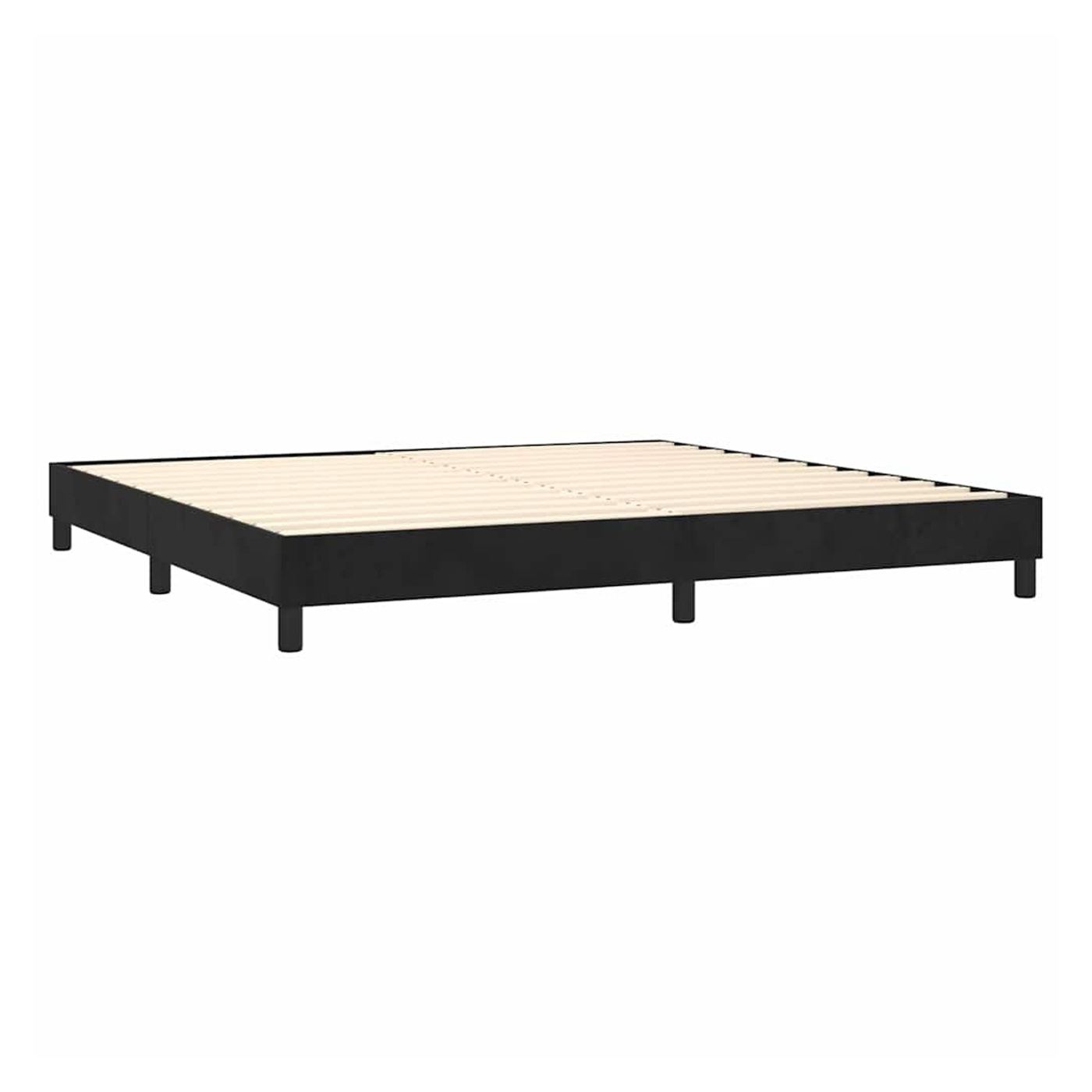 Okvir za krevet s madracem i LED rasvjetom, crni, 200x200 cm, baršunasti - 5