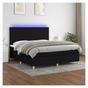 Okvir za krevet s madracem i LED rasvjetom, crni, 180x200 cm, tekstil thumbnail 1