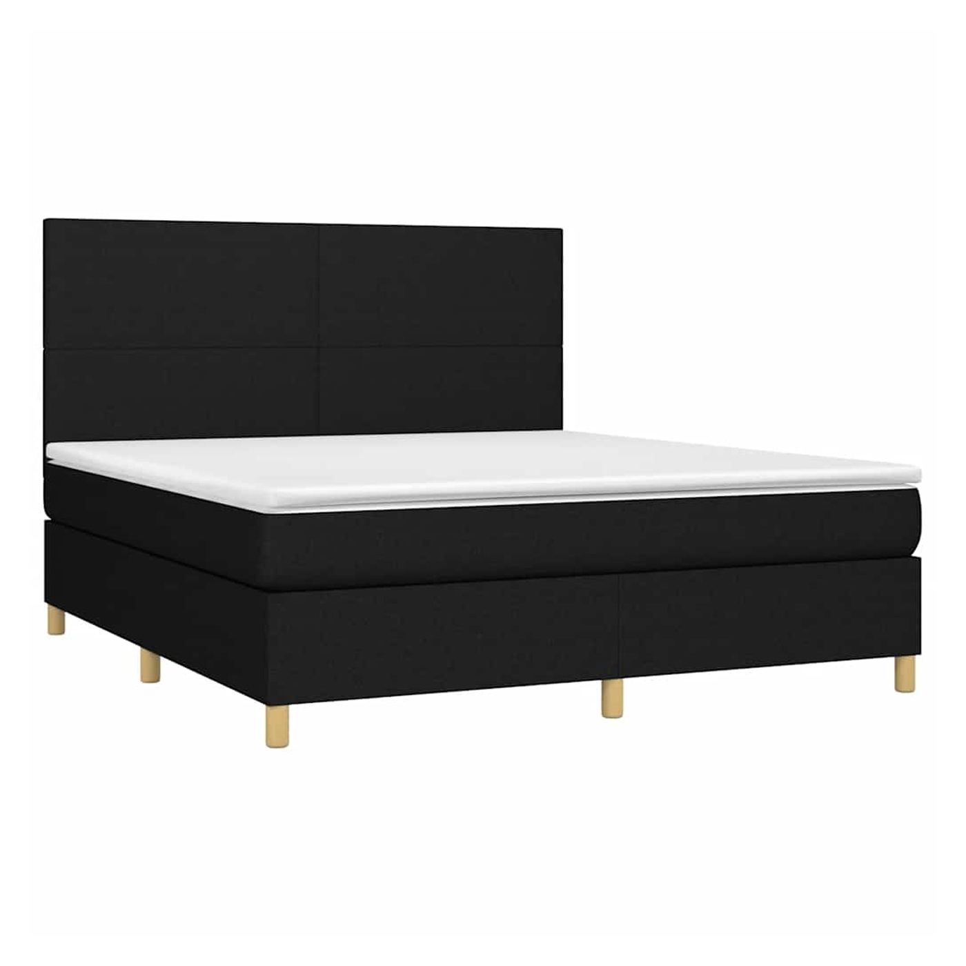 Okvir za krevet s madracem i LED rasvjetom, crni, 180x200 cm, tekstil - 3
