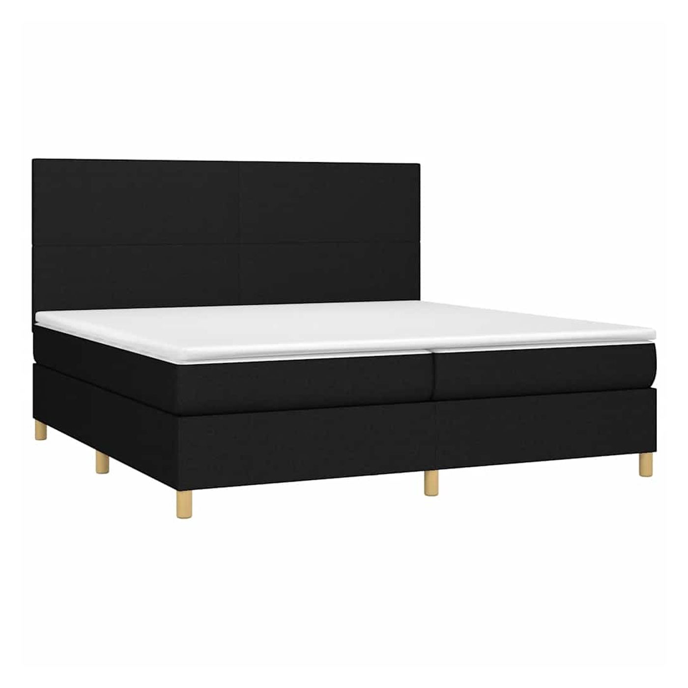 Okvir za krevet s madracem i LED rasvjetom, crni, 200x200 cm, tkanina - 3