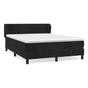 Boxspring krevet s madracem, crni, 140x200 cm, baršun thumbnail 2