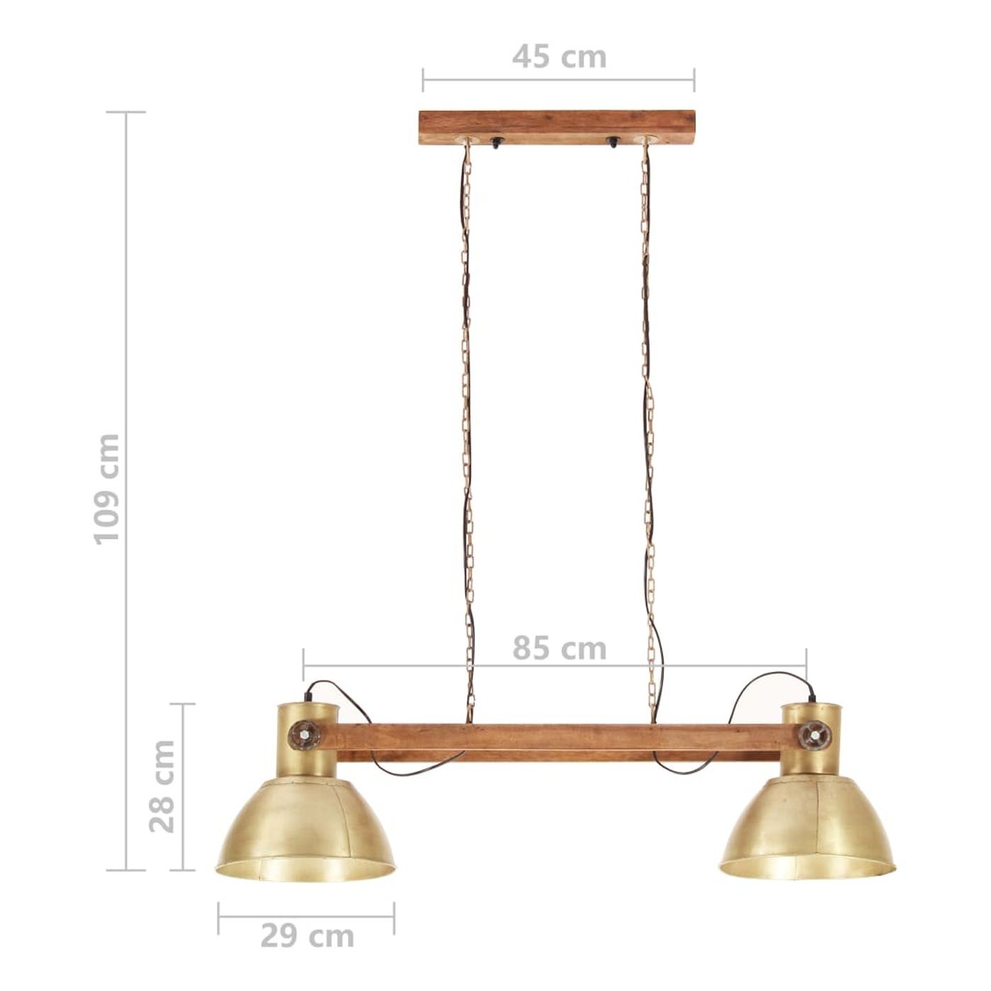 Индустриална висяща лампа, 25 W, медна, 109 см, E27 - 11