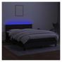 Okvir za krevet s madracem i LED rasvjetom, crni, 140x200 cm, tekstil thumbnail 4