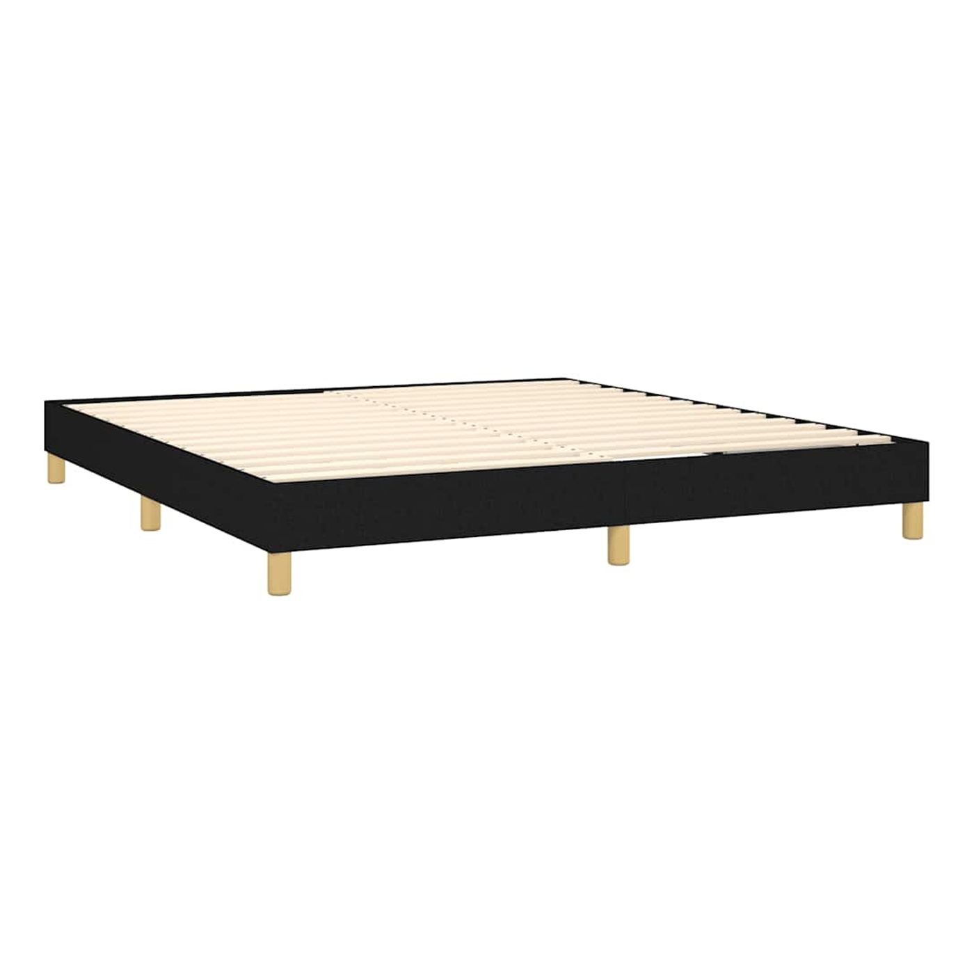 Krevet s oprugama, madracem i LED rasvjetom, crni, 180x200 cm, tekstil - 5