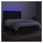 Okvir za krevet s madracem i LED rasvjetom, crni, 140x190 cm, tekstil thumbnail 4