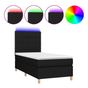 Okvir za krevet s madracem i LED rasvjetom, crni, 90x200 cm, tekstil thumbnail 2