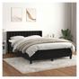 Boxspring krevet s madracem, crni, 140x190 cm, baršun thumbnail 1