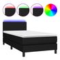 Okvir za krevet, madrac i LED, crni, 100x200 cm, tekstil thumbnail 2