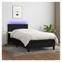 Okvir za krevet, madrac i LED, crni, 100x200 cm, tekstil thumbnail 1