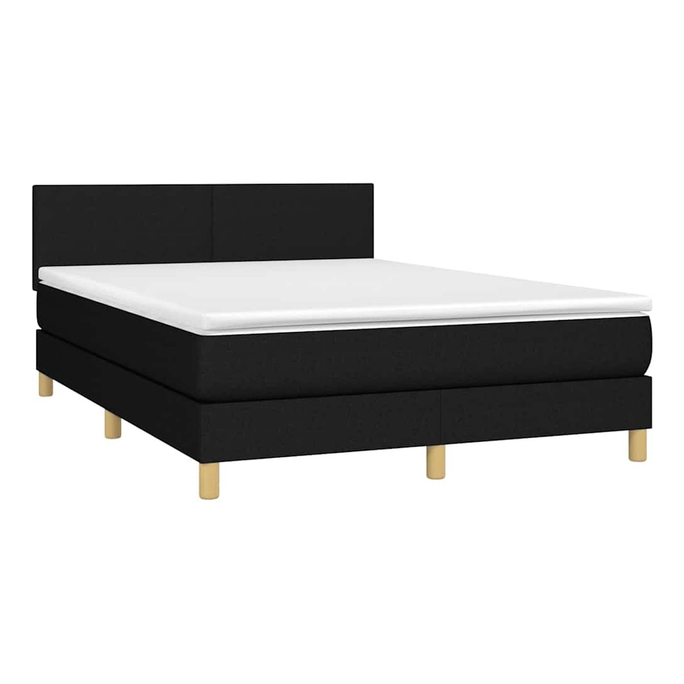 Okvir za krevet s madracem i LED rasvjetom, crni, 140x200 cm, tekstil - 3