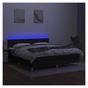 Krevet s oprugama, madracem i LED rasvjetom, crni, 160x200 cm, tekstil thumbnail 4