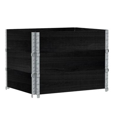 Okviri za palete 3 kom crni 80x60 cm od masivne borovine