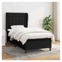 Box krevet s madracem, crni, 90x190 cm, tekstil thumbnail 1